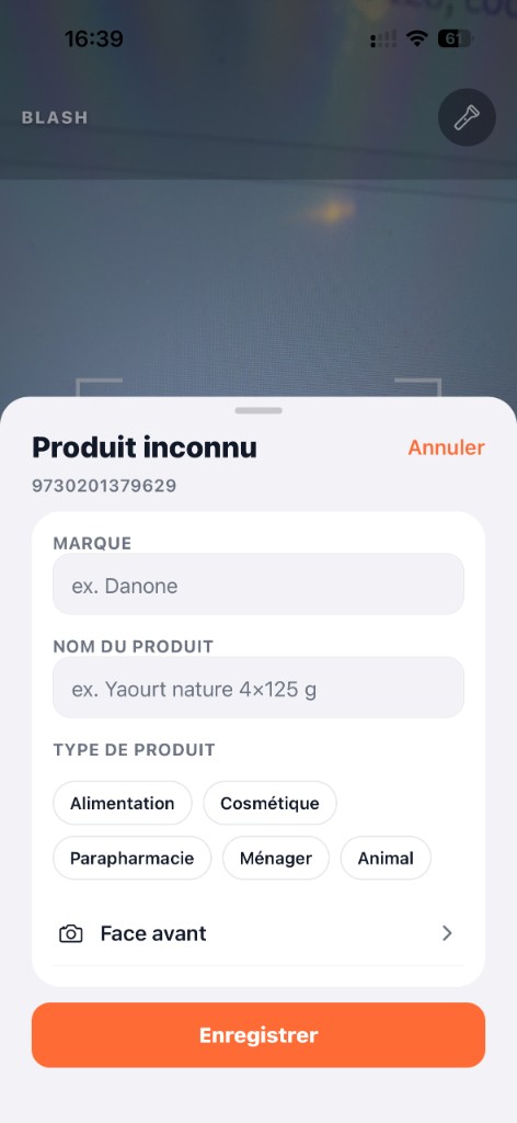 Produit inconnu